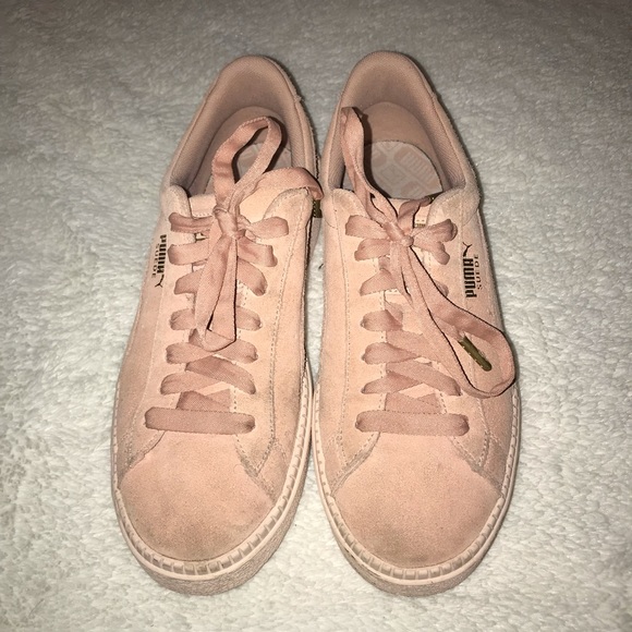 Puma Suede Platform Shoes Pink - Picture 3 of 4